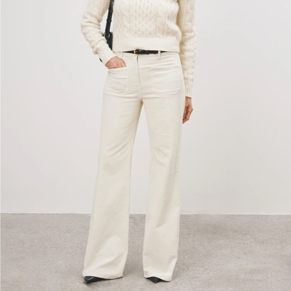 Nili Lotan - Florence flared jeans in cream wash - Picture 1 of 14